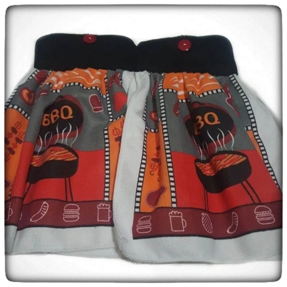 Barbecue Handmade Hanging Kitchen Towels Set of 2